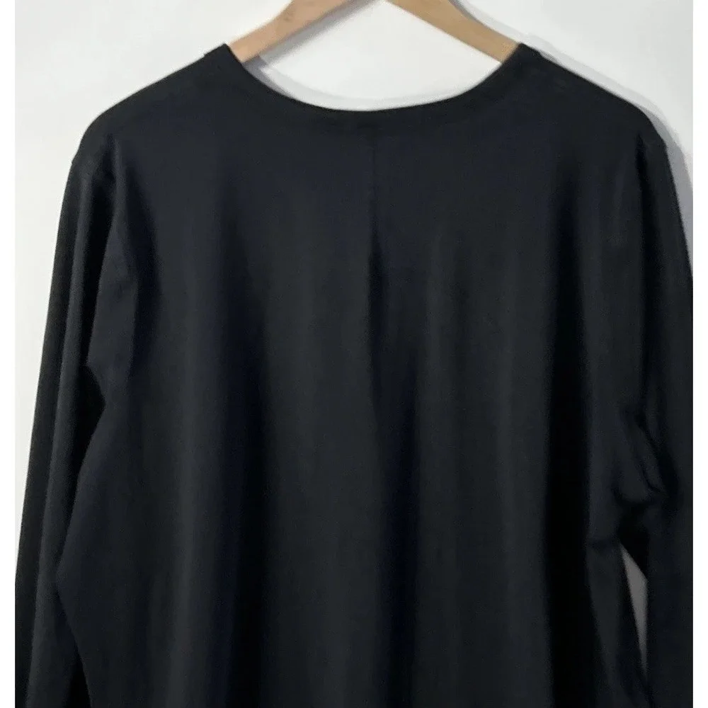 lululemon Classic-Fit Cotton-Blend Long-Sleeve Shirt Black  Sz 18